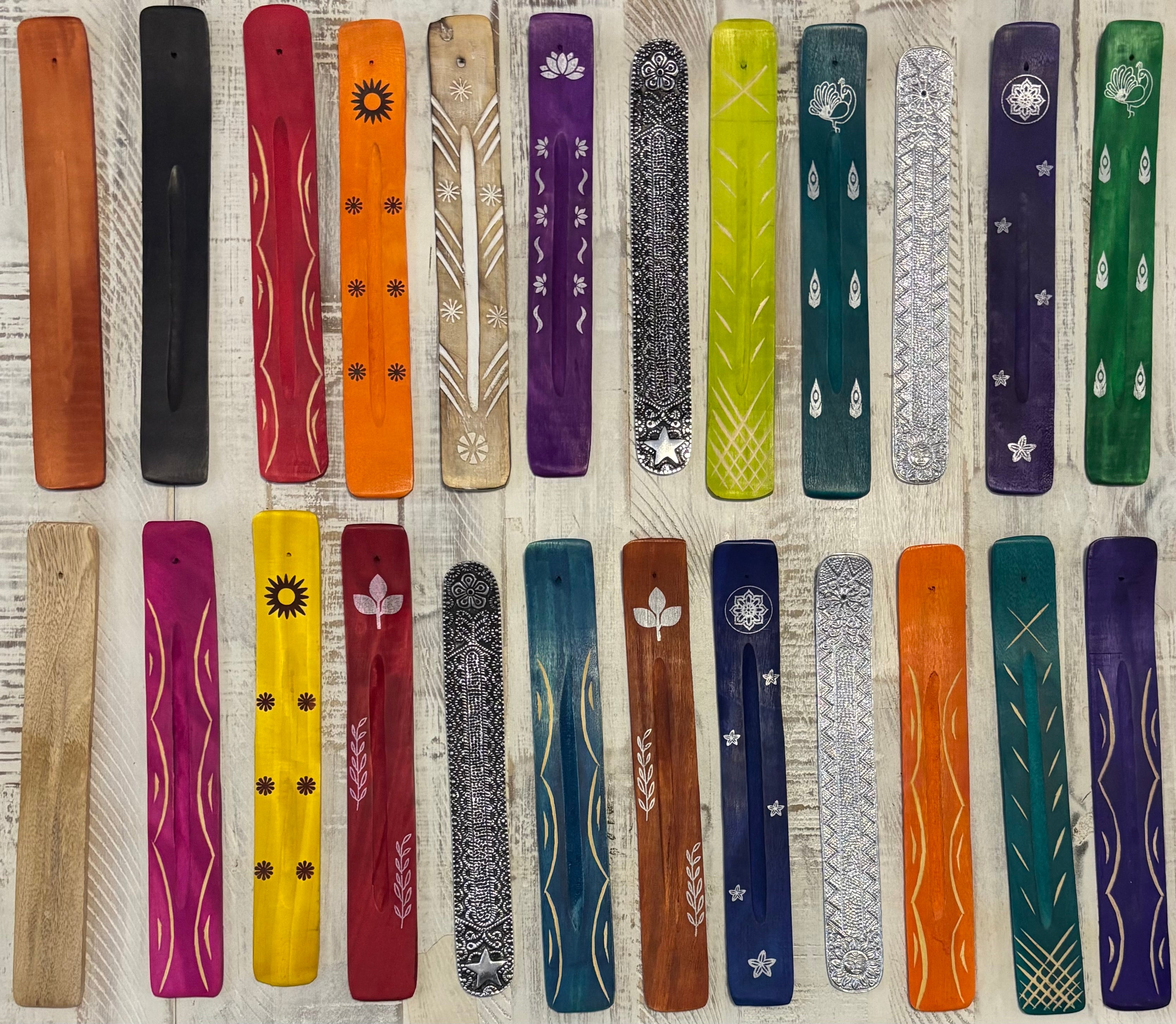 Incense holders- wooden and metal each