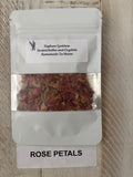 Dried florals ingredients by the pouch- lavender chamomile and roses pictured