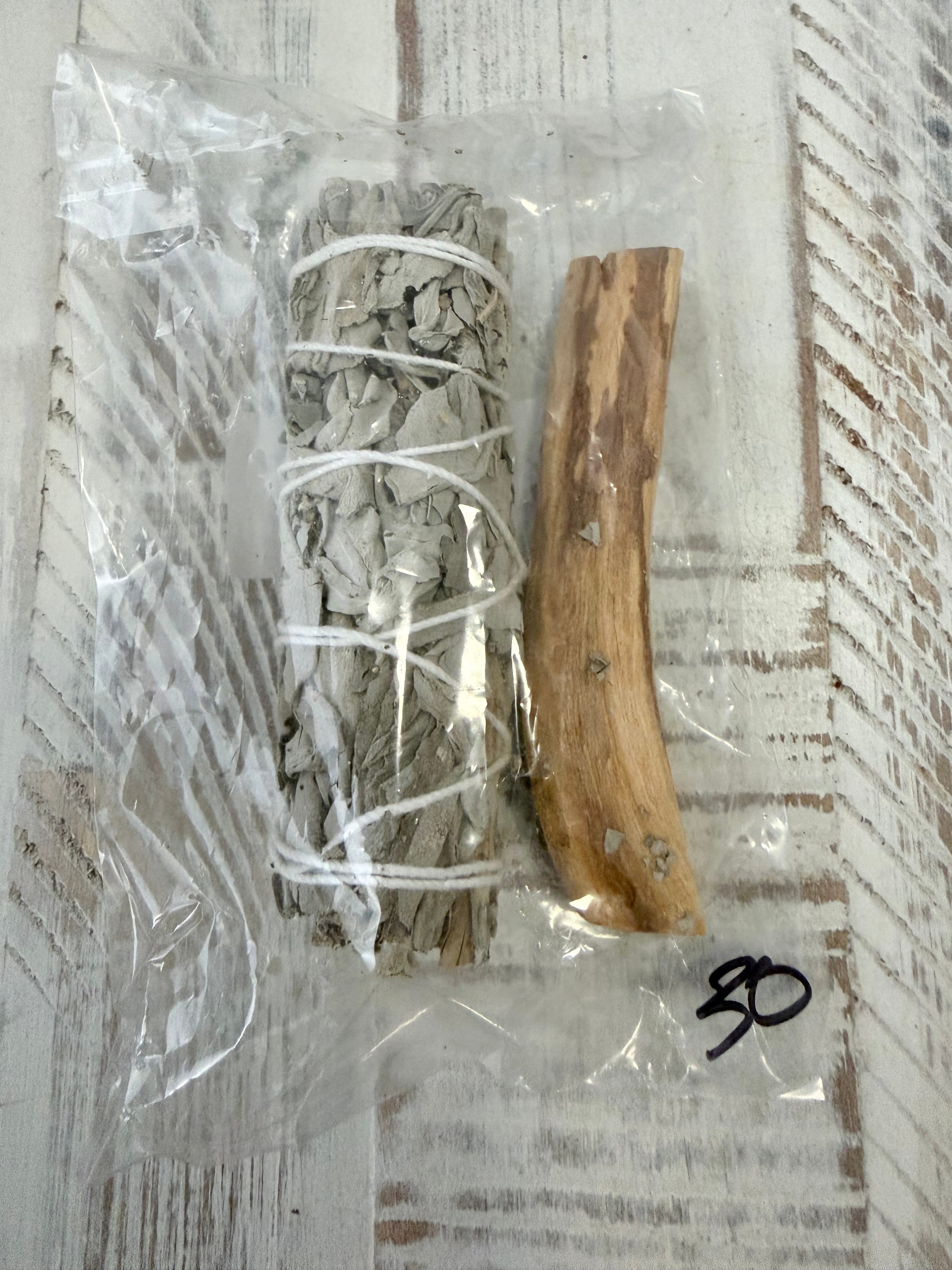 Sage smudge stick and Palo Santo wood stick bundle